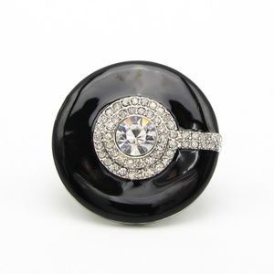 Crystal Pave Enamel Disc Stretch Ring (F4ROR3019)